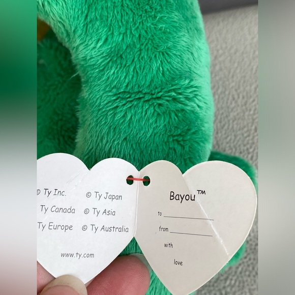 Ty Classic Bayou the Frog 13” Plush Stuffed Animal Toy Croaking Rattle 2003 - Picture 6 of 11